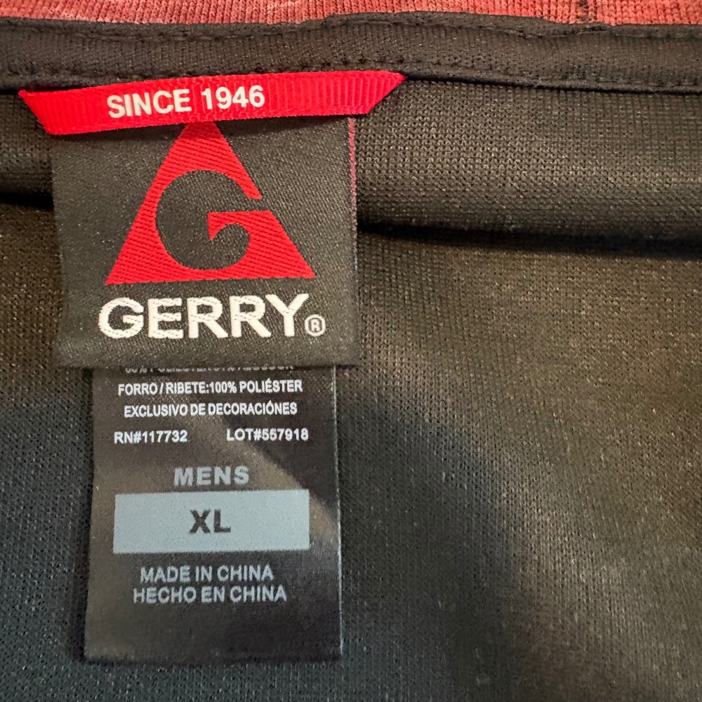NEW Gerry Men XL Full-Zip Hoody Burgundy Heathered Performance Jacket 1132236 - Picture 5 of 6